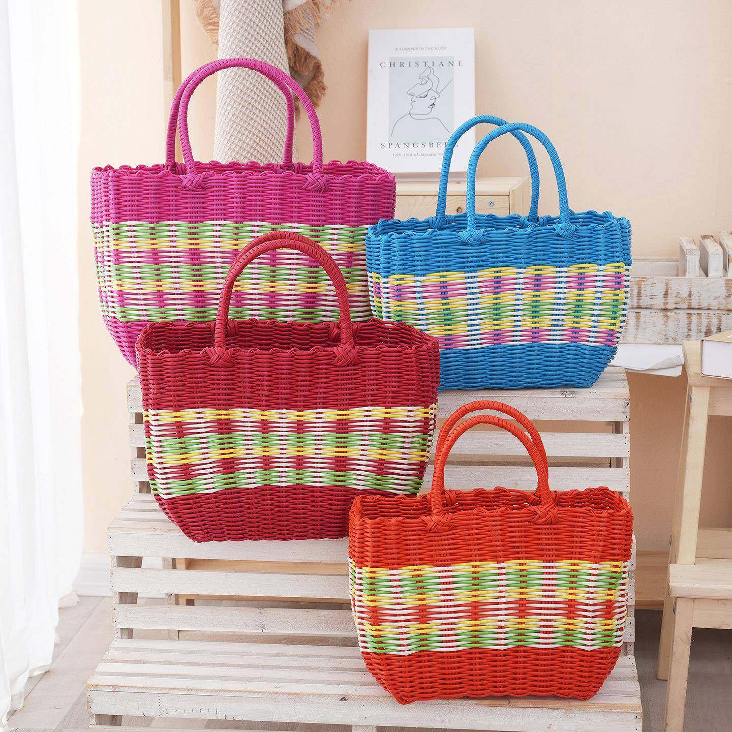 买菜手提篮藤编纯手工编织采摘野餐家用洗澡浴筐水果菜篮子购物篮,收纳整理,购物篮,淘宝优惠券,粉丝福利购,淘宝优惠卷