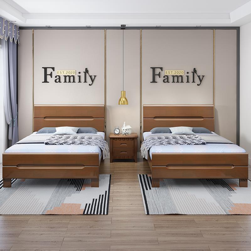 橡木实木床1.2米单人床1.35小户型0.9小床1.8m气压高箱储物床家用