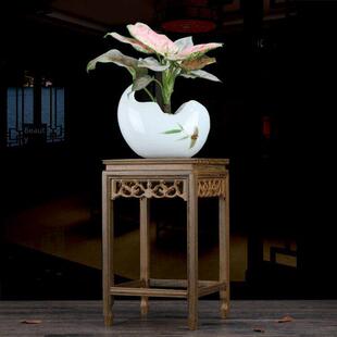 鸡翅木小花架实木质花瓶盆景底座办公桌面花架鱼缸花几明式置物架