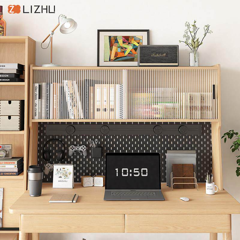 书桌置物架桌上书架一体收纳电脑学习桌面储物增高餐边柜上柜定制