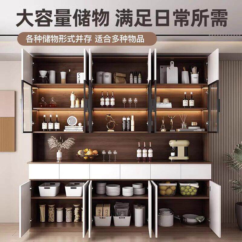 蜂窝铝餐柜轻奢简约定制酒柜茶水柜客厅高柜家用靠墙整体橱柜收纳