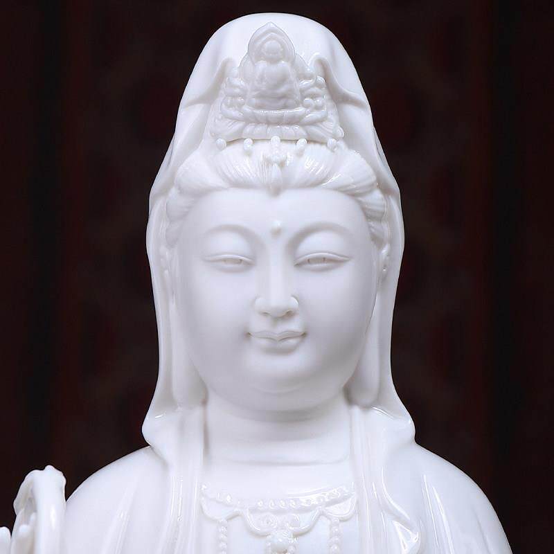 坐陶A02-047A瓷莲婆三圣摆件 客厅家娑用供奉音地藏菩萨如来观佛