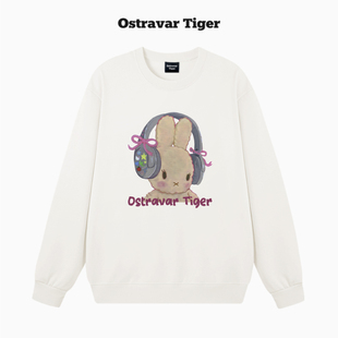 套头圆领无帽女卫衣外套 Tiger潮牌2025秋冬季 专柜新款 Ostravar