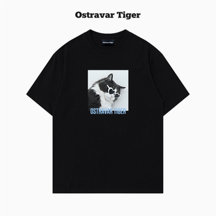 专柜新款 女t恤上衣 Ostravar Tiger潮牌2025夏设计感宽松纯棉短袖