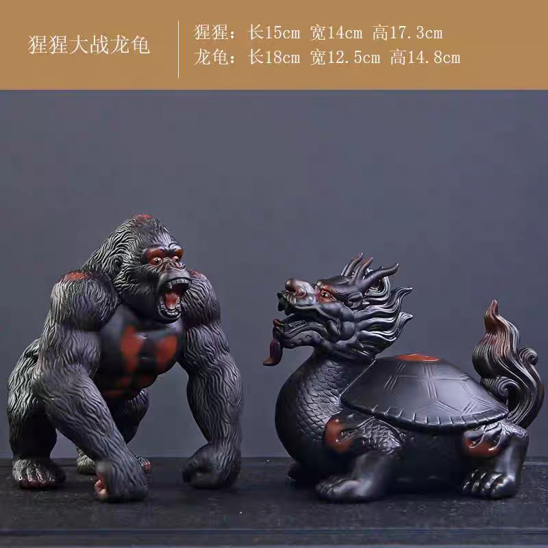 紫陶招财可养龙龟茶宠金蟾大号高档精品摆件创意功夫茶具茶玩配件