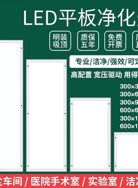 300x1200净化灯led洁净灯300x900医院手术室无尘车间平板吸顶灯