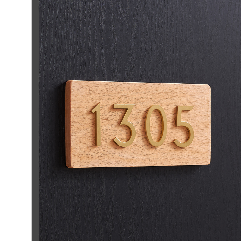 北欧黄铜数字门牌号家用门牌酒店宾馆挂牌民宿定制个性房间号码牌
