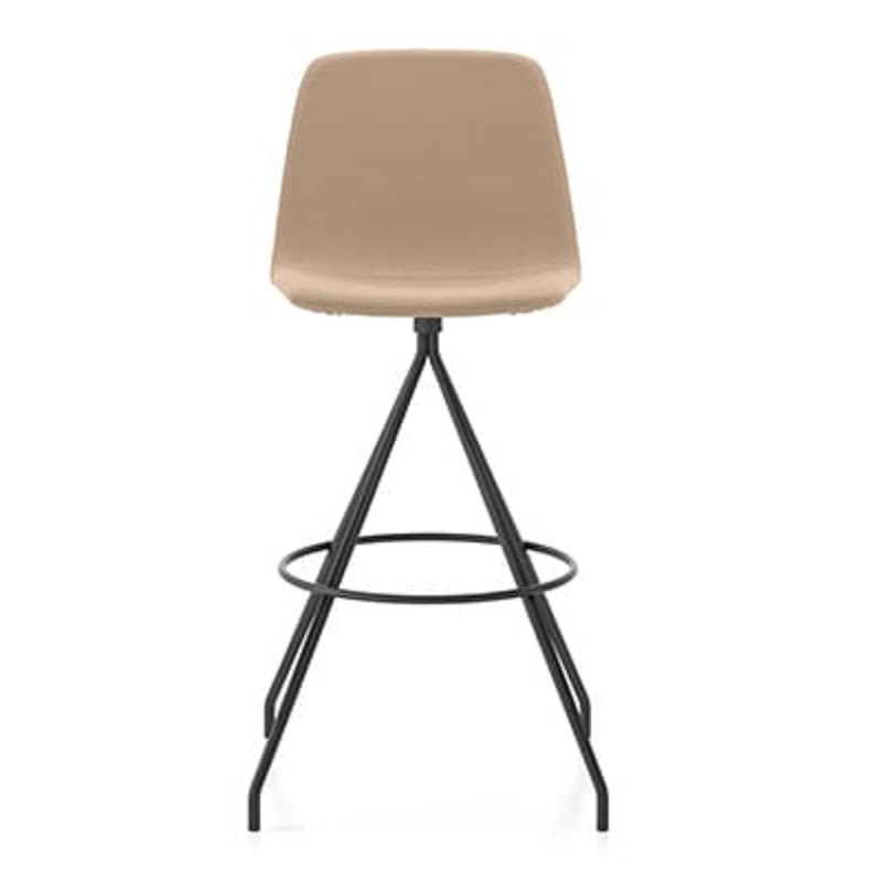 简艺金属可旋转家用靠背水吧椅皮艺高脚凳公共酒吧椅Maarten Stoo