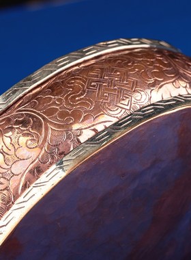 尼泊尔曼扎盘纯铜手工修盘密宗曼达盘底基盘用品供修曼茶