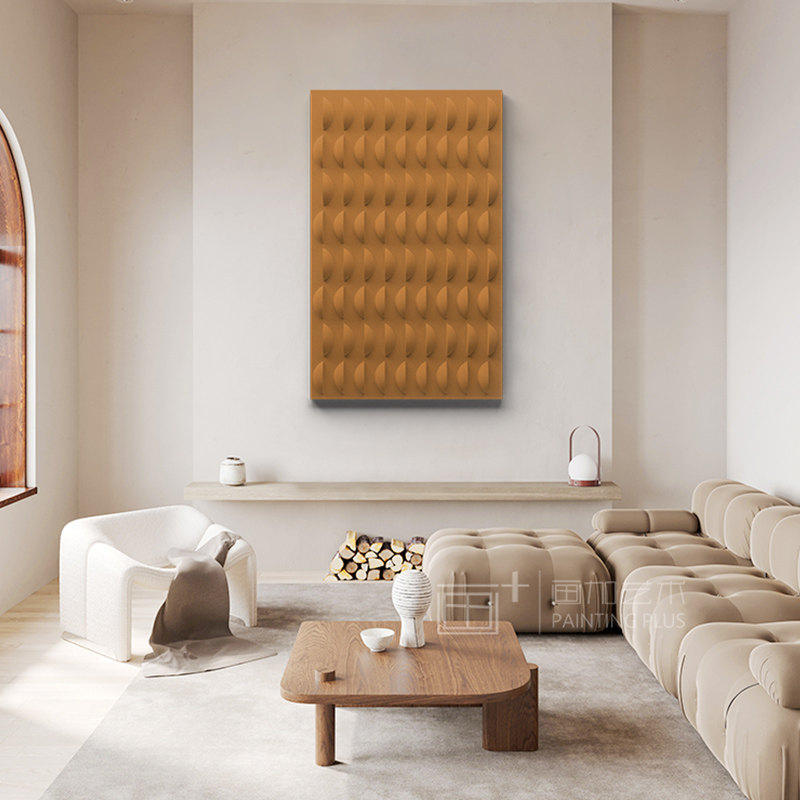3d立体实物沙发背景墙装饰画客厅高档大气轻奢浮雕高级感玄关壁画