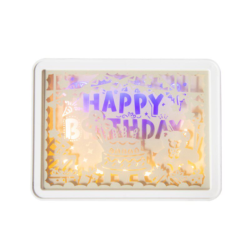 女生日礼物礼品手工雕刻3D光影镜面纸雕灯古风立体卧室床头小夜灯