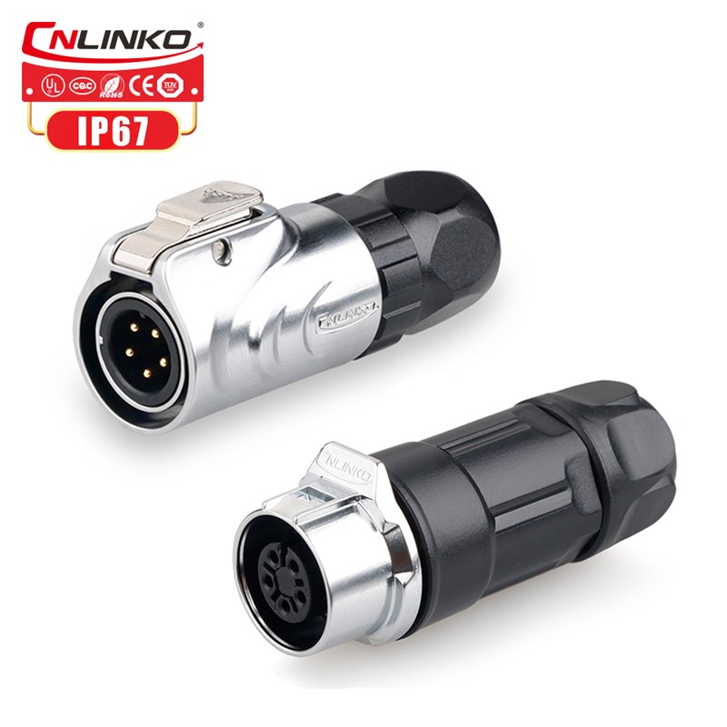 凌科LP-12金属线对线公母电源2 3 4 5 6 7 8芯防水航空插头连接器