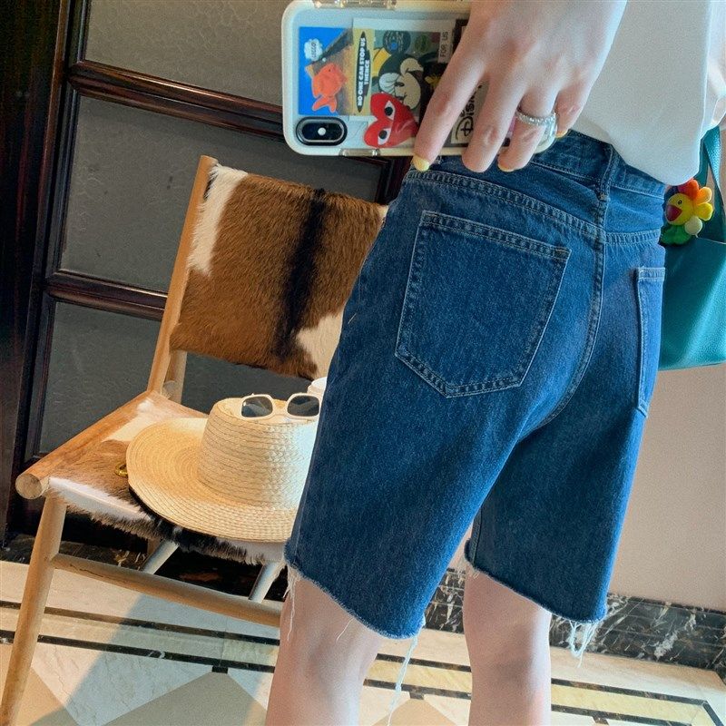 大码女装胖妹妹mm蓝色毛边牛仔短裤夏季宽松显瘦休闲中裤子200斤,女装/女士精品,大码连衣裙,淘宝优惠券,粉丝福利购,淘宝优惠卷