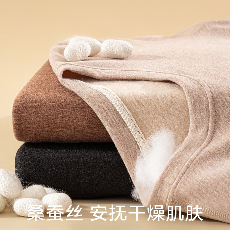 德绒发热保暖内衣男士内搭加绒上衣羊毛蚕丝打底衫无痕短袖t恤冬