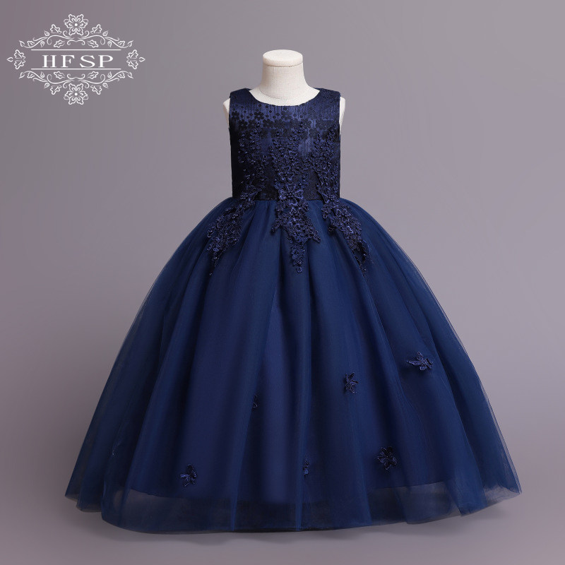 女童公主裙礼服裙儿童洋气长裙网纱连衣裙主持走秀钢琴表演舞蹈裙