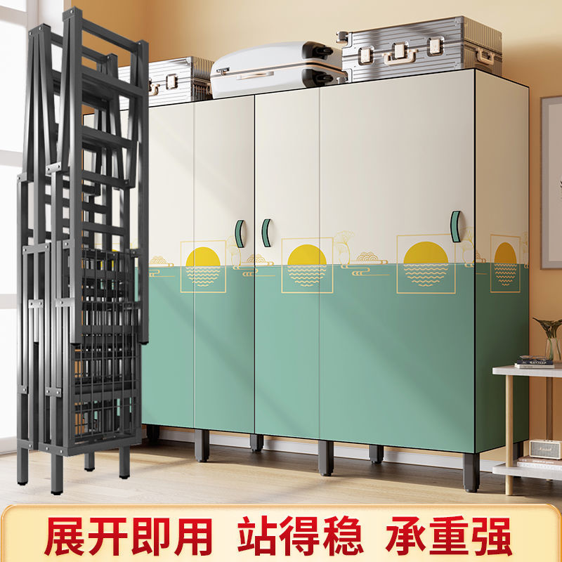 全钢架免安装折叠收纳简易衣柜家用卧室大容量挂衣架简约衣橱防尘