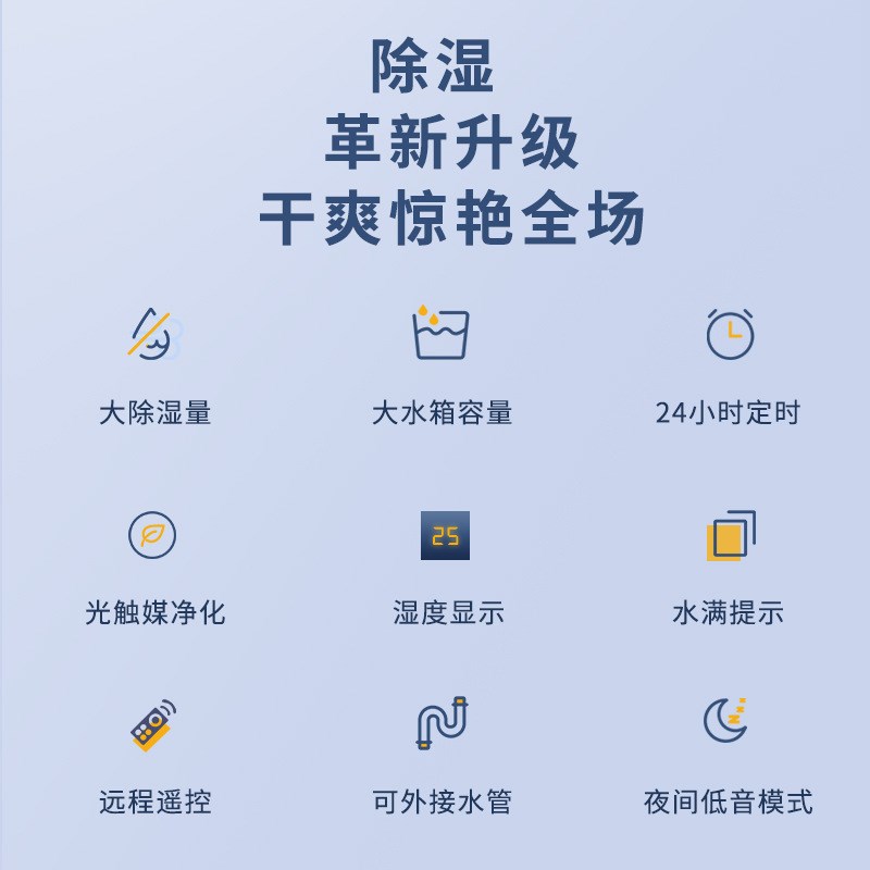 除湿机家用卧室静音吸湿器室内干燥除潮吸抽湿去湿器小型干衣