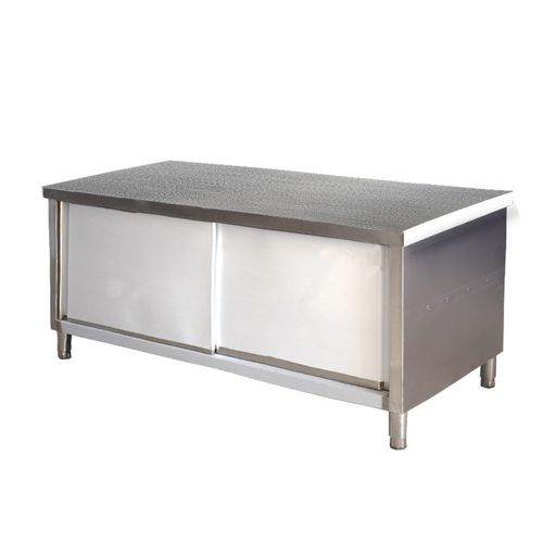 304不锈钢拉门工作台餐饮切菜台双层打荷台不锈钢储物移门料理台