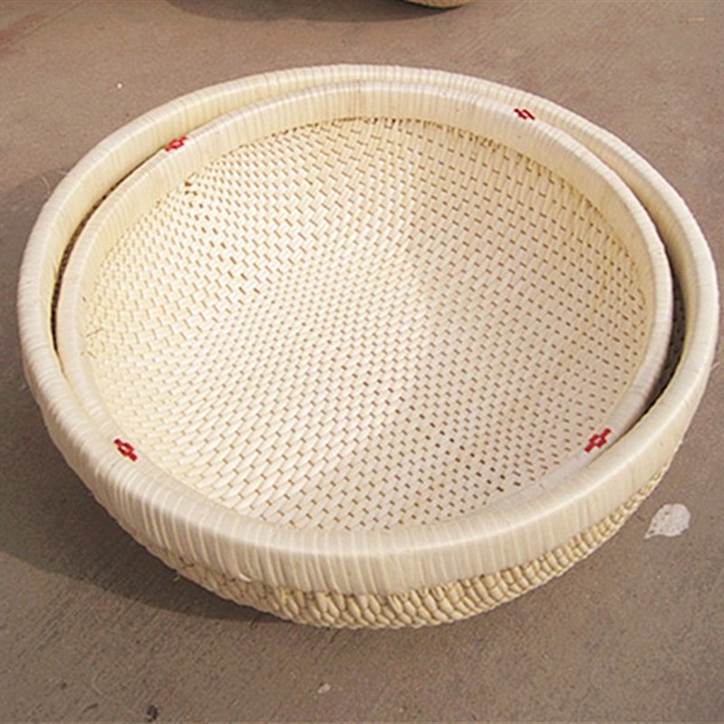 藤编笸箩馒头针线水果天然柳编筐收纳蓝婚庆手工环保柳筐可以水洗