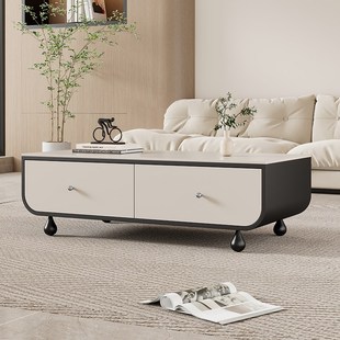 高端实木露珠茶几奶油风轻奢高级感小户型客厅家用极简 2025新款