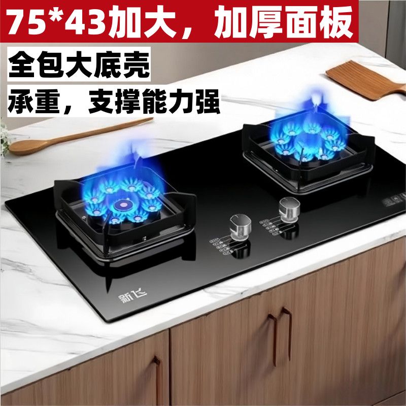 新飞燃气灶双灶家用猛火