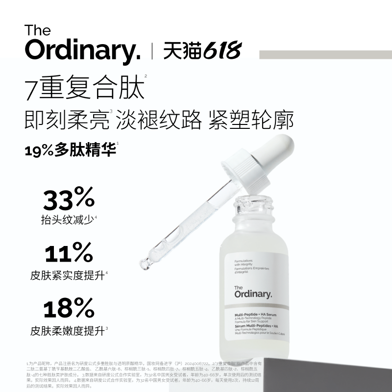 The Ordinary研度公式19%多肽面部精华胜肽紧致抗皱淡纹保湿男女