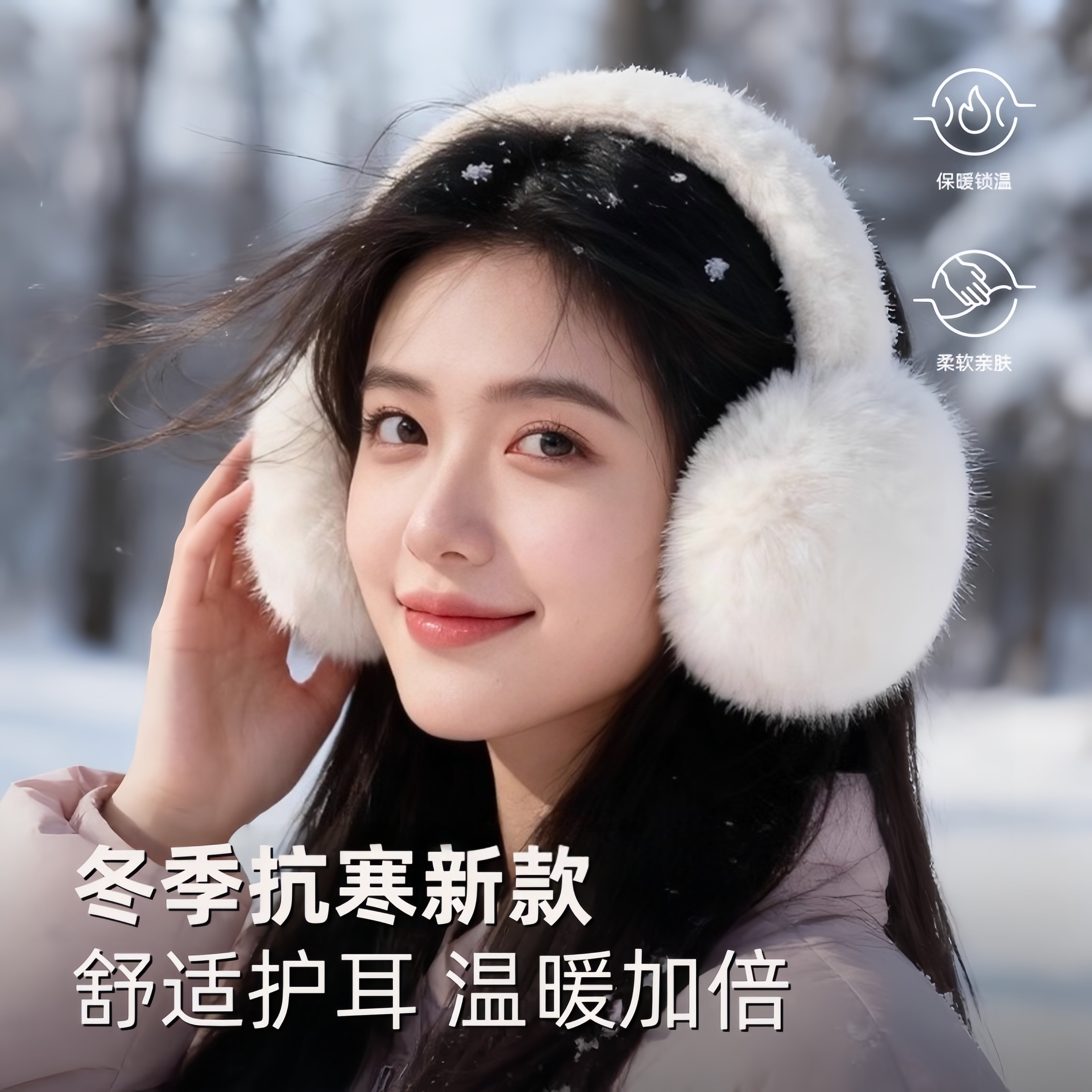 保暖耳罩女冬可爱风简约耳捂子
