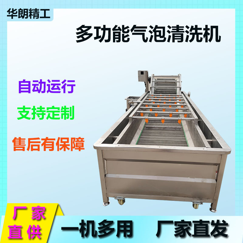 龙须菜高压气泡清洗机富贵菜清洗流水线不锈钢菱角鼓泡清洗设备