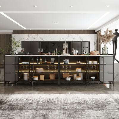 轻奢岩板餐边柜超薄30cm客厅沙发靠背柜横厅隔断柜意式极简靠山柜