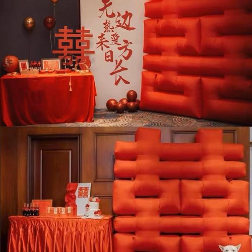 超大立体喜字充气摆件网红婚礼布置订结婚婚房客厅背景墙喜字装饰