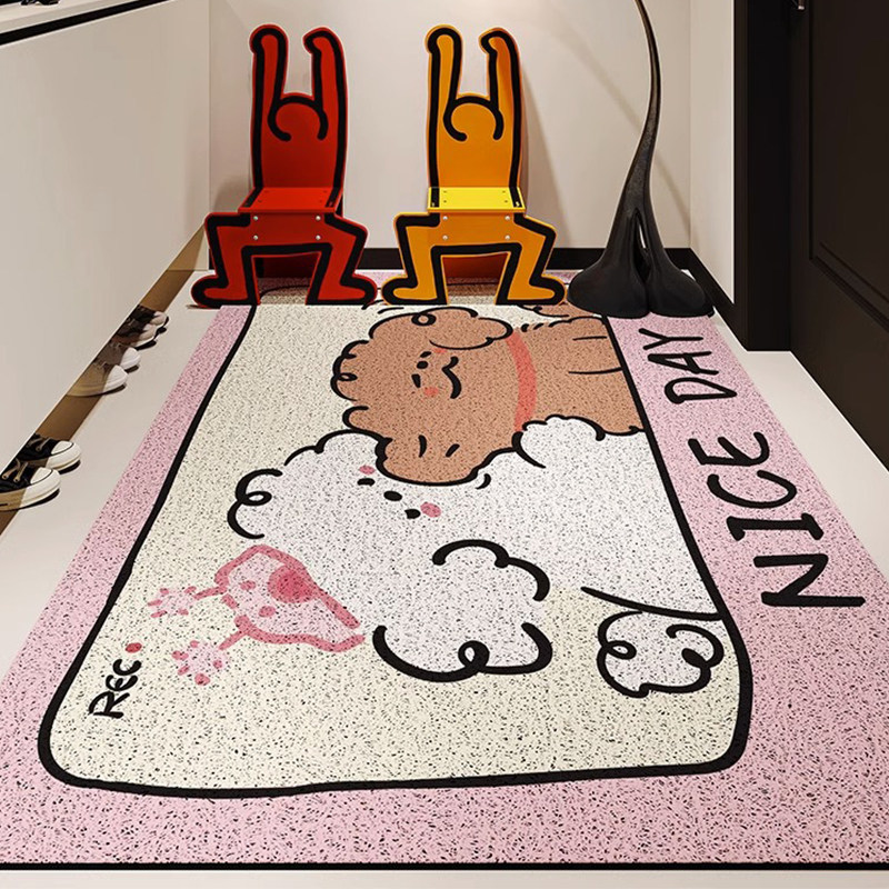 卷毛小狗地垫家用玄关大门口pvc丝圈门垫进门蹭土脚垫防滑地垫,居家布艺,入户地垫,淘宝优惠券,粉丝福利购,淘宝优惠卷