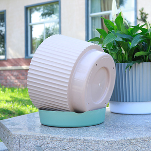 室内蝴蝶兰花盆塑料超大号加厚绿萝月季 盆栽盆景盆圆形高端带托盘