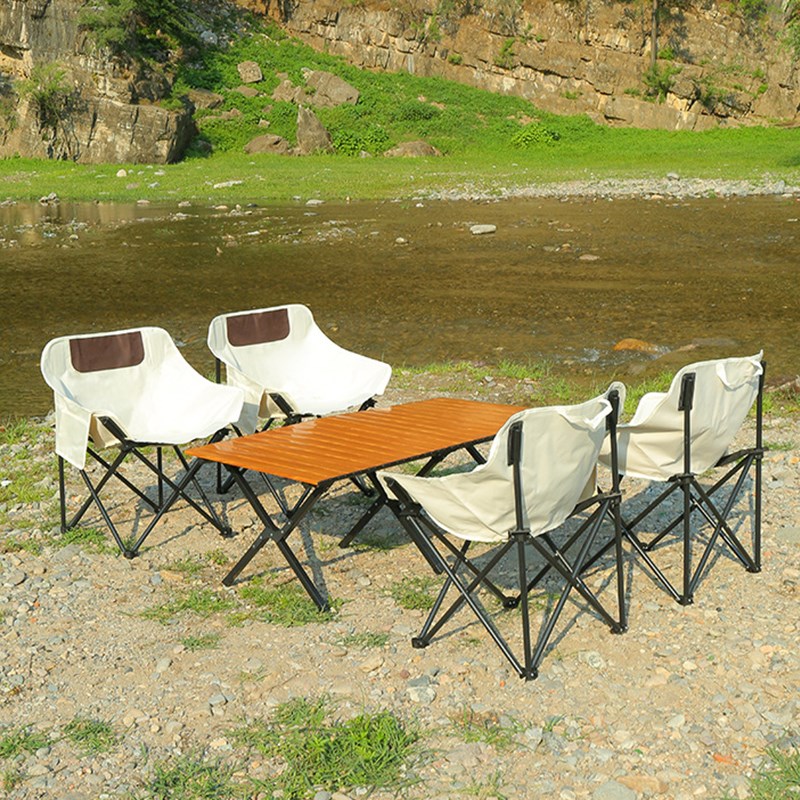 月亮椅露营椅子户外折叠椅便携式躺椅野外钓鱼凳子沙滩椅野餐桌椅