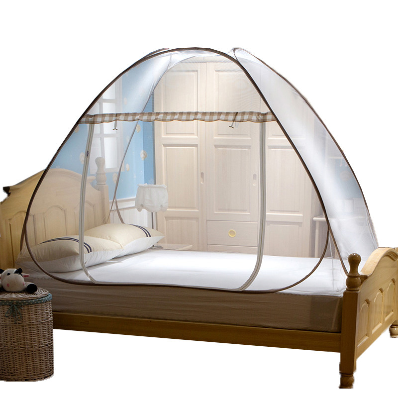 蚊帐蒙古包学生免安装折叠有底双人加密1.2米1.5m/1.8m床家用蚊帐