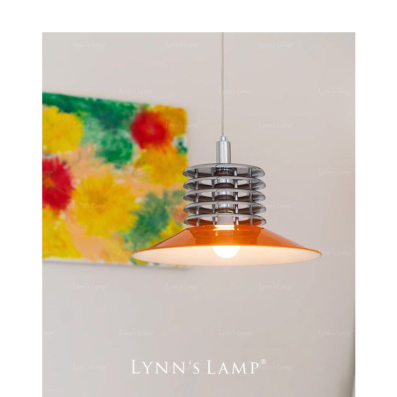 Lynns立意 中古包豪斯风格吊灯 餐厅岛台工业风复古橙色孟菲斯灯