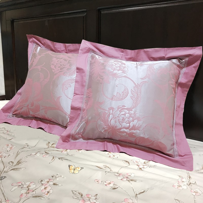 欧式抱枕套55x55全棉婚庆奢华贡缎提花大靠枕套床头靠垫套不含芯