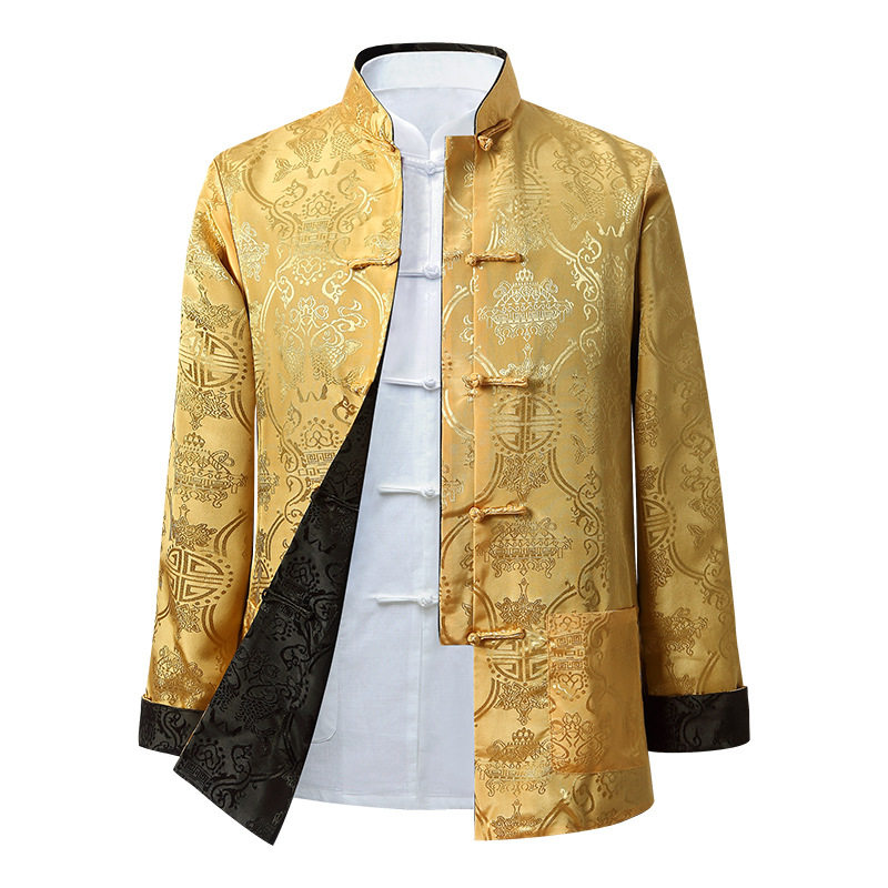 唐装男中老年春秋季长袖中式双面穿外套中国风爸爸礼服爷爷装汉服,男装,唐装,淘宝优惠券,粉丝福利购,淘宝优惠卷