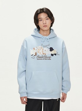 conklab 可可羊玩偶情侣连帽加绒卫衣男秋冬宽松休闲情侣帽衫上衣