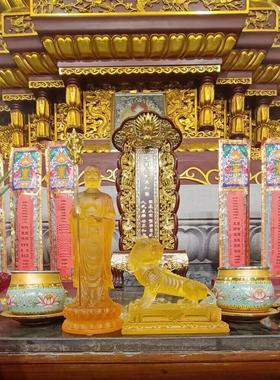 琉璃地藏王菩萨佛像居家供奉佛堂寺庙摆件客厅家用佛具谛听地藏像