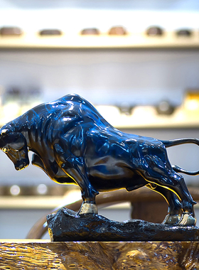 铜制华尔街牛摆件股市大号牛饰品家居装饰工艺品礼品酒柜桌面摆设