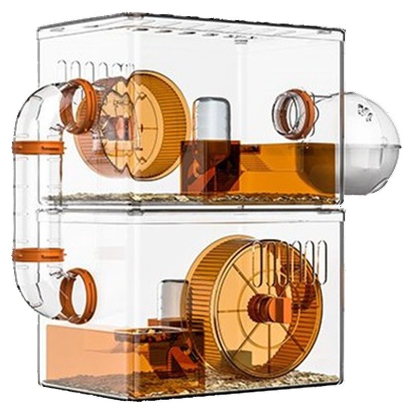 透明仓鼠笼子别墅压克力金丝熊组合双层多层笼仓鼠窝一体拼接DIY