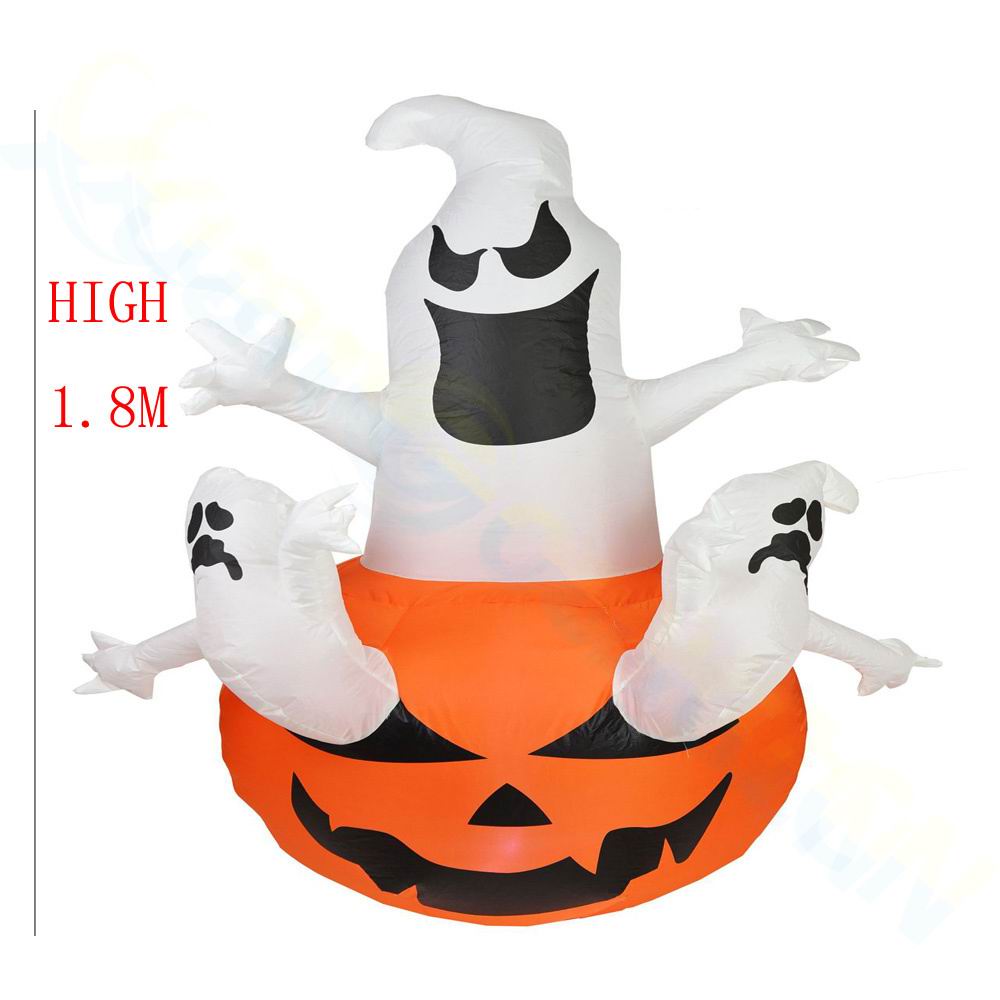 万圣节场景布置装饰摆饰南瓜灯充气模南瓜幽灵万圣节商场氛围装饰