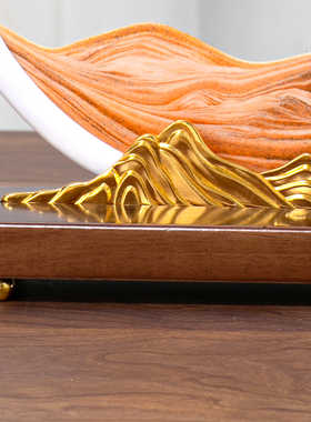 纯实木创意流沙画铜摆件沙漏解压客厅办公室酒柜装饰生日礼物乔迁