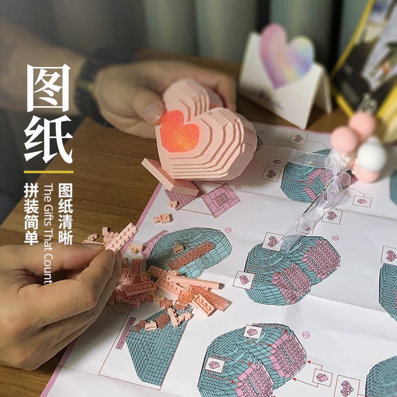 手工礼物情人节闺蜜粉色爱心生日男朋友送女生特别的创意摆件