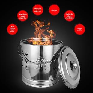 烧纸铁桶不锈钢拜拜金桶加厚焚烧化钱炉家用锡箔宝桶化经纸筒铁桶
