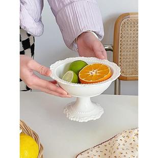 ins风法式 穆尼 高脚盘水果盘果盘家用客厅茶几托盘甜品碗陶瓷复古