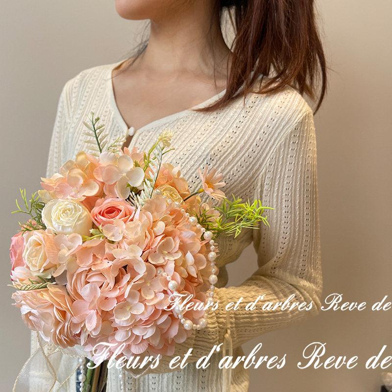 婚礼手捧花彷真花高级结婚束订婚女冬季手捧花仪式感玫花照相馆友