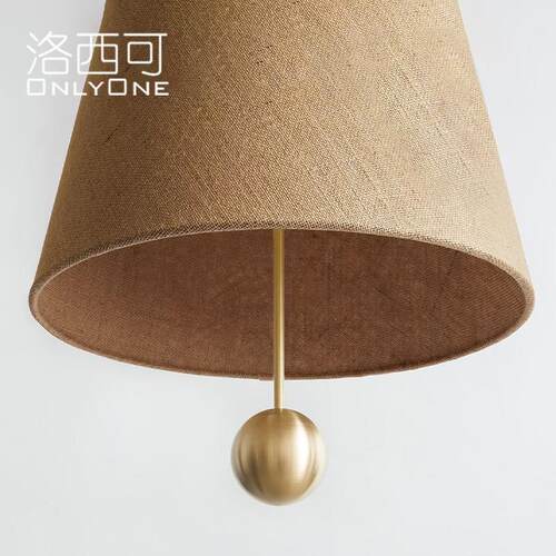 卧 法式复F6857古亚麻艺吊灯 中古简餐约厅客厅室岛台布灯具