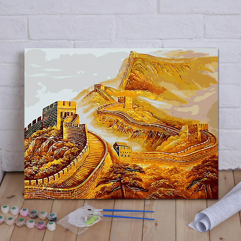 数字油画客厅装饰画手工绘填充填色油彩画龙抬头