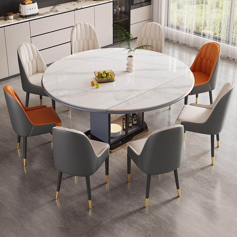 岩板餐桌椅组合2025新款家用小户型实木可变圆桌轻奢简约储物饭桌,住宅家具,岩板餐桌,淘宝优惠券,粉丝福利购,淘宝优惠卷